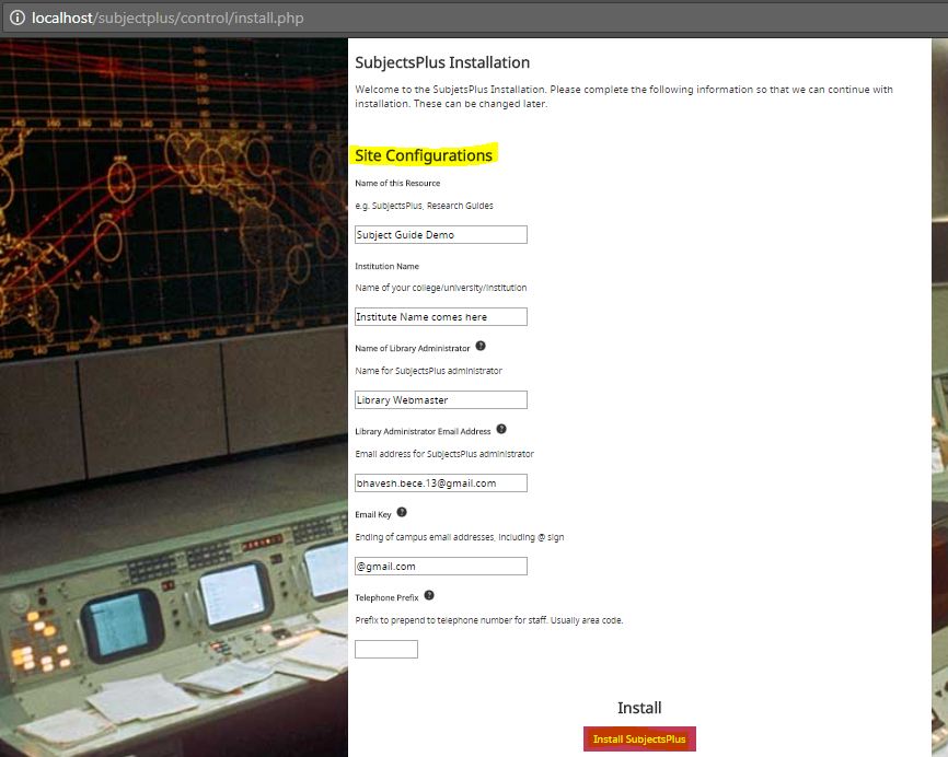 Site Configuration setting