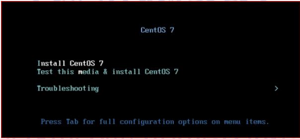 Step 1 - First screen of CentOS 7 Installation