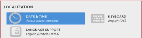 LOCALIZATION screen CentOS7