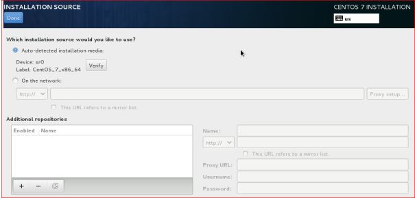Select Installation Source - CentOS7
