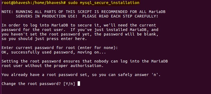 Step 9 Mysql Secure Installation Part 1