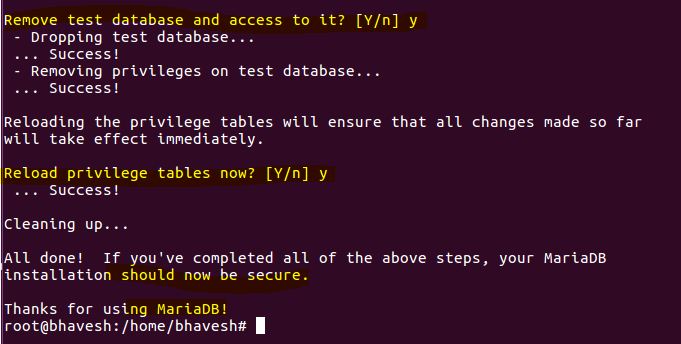 Step 9 Mysql Secure Installation Part 3