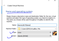 1. Create Virtual Machine - Name and operating system