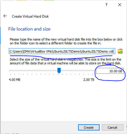 6. File location and Hard disk size