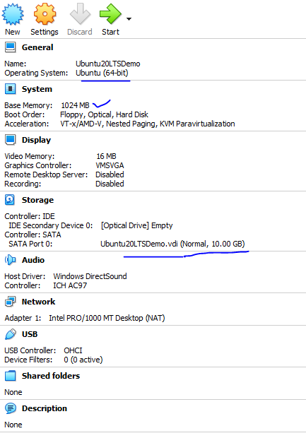 7. Virtual Machine Details after creating